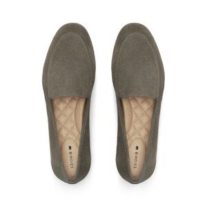 Birdies Vesper Sage Green Suede Loafer Flats